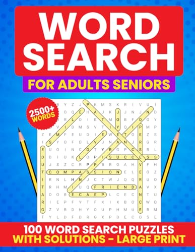 Word Search for Adults Seniors: 100 Word Search Puzzles - With ...