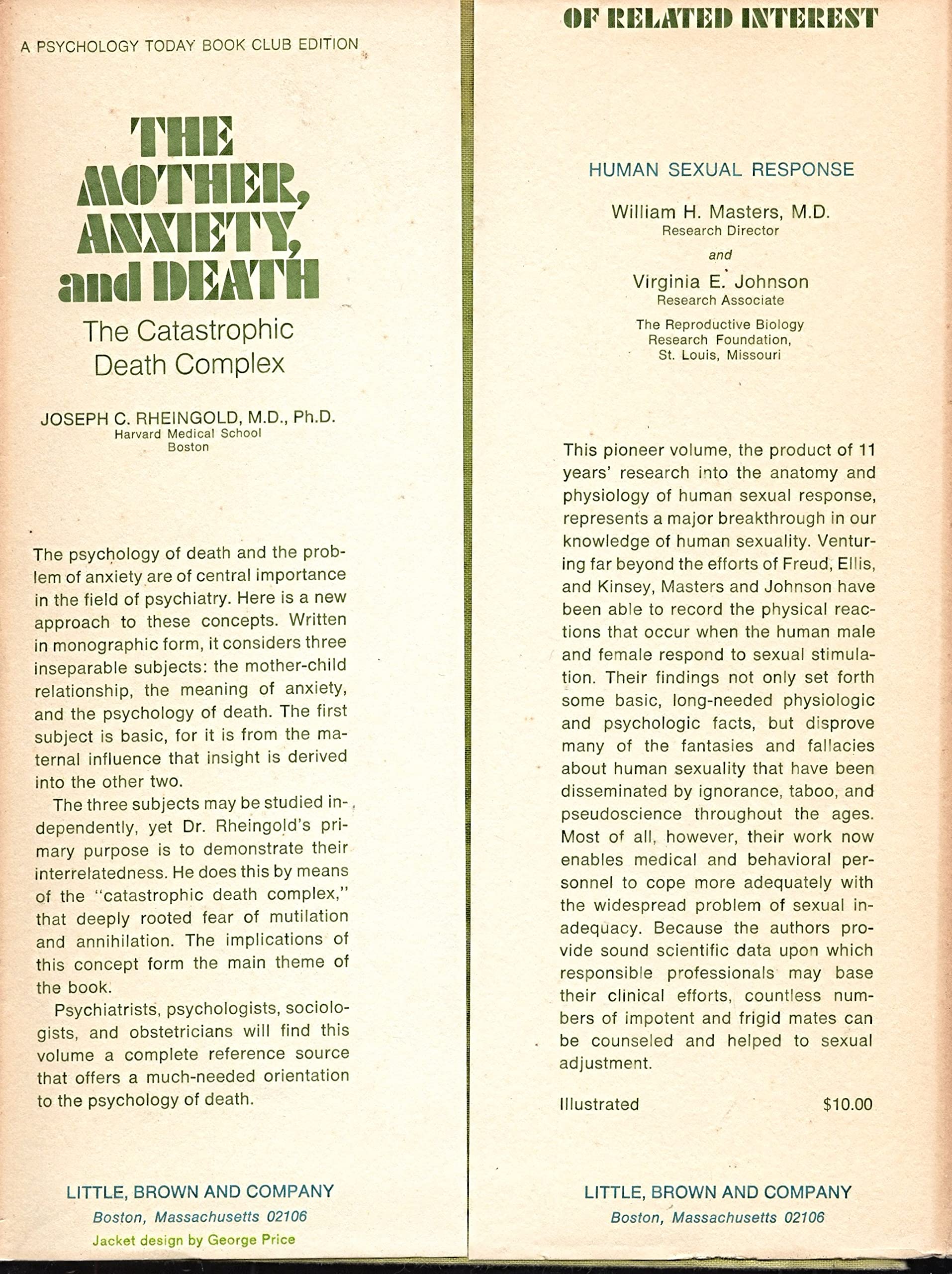 The mother, anxiety, and death;: The catastrophic death complex by J.C ...