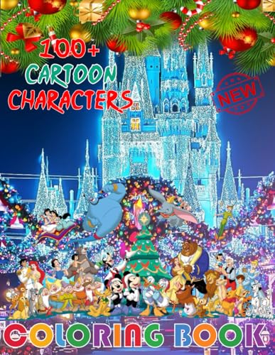 100+ CARTOON CHARACTERS COLORING BOOK: Coloring Book For Kids, With 100 ...