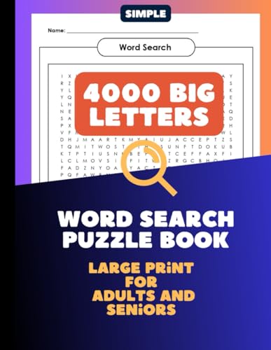 4000 Word Search Book large print For Adults And Seniors, Teens: Simple ...