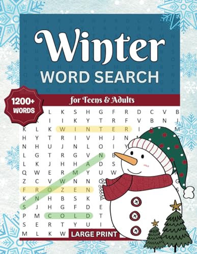 Winter Word Search Large Print: Winter Word Find Puzzle Book for Teens ...
