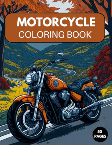 Motorcycle Colouring Book: 50 Coloring Pages for Adults and Children ...
