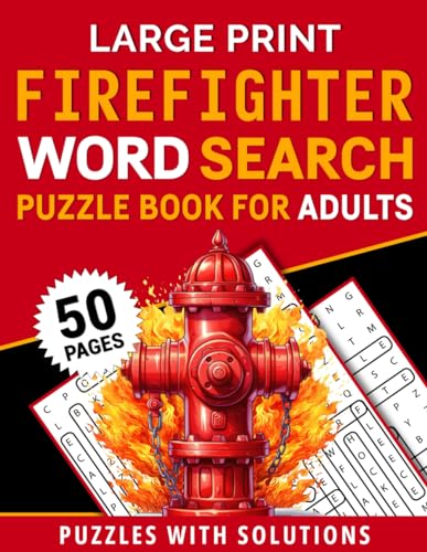 Large Print Firefighter Word Search Puzzle Book For Adults Puzzles With ...