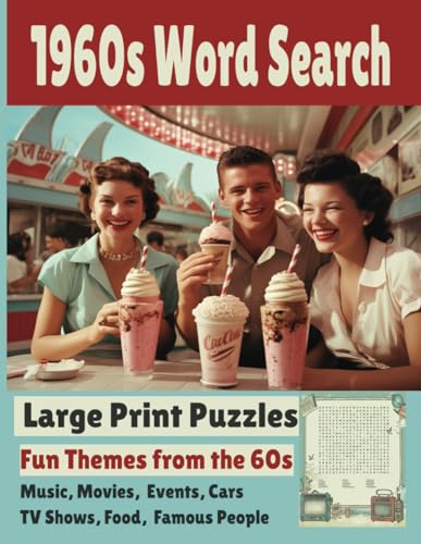 1960s Word Search: Large Print Puzzles 60s Word Search Book for Adults ...