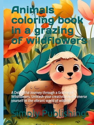 Animals coloring book in a grazing of wildflowers: A Delightful Journey