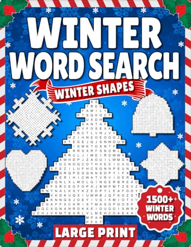 Winter Word Search - Winter Shapes: Large Print Word Find Puzzle Book ...