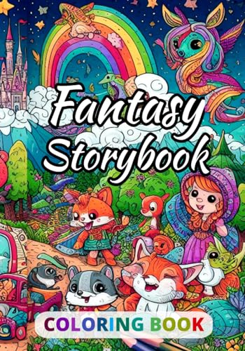 Fantasy Storybook Coloring Book: 30 Short wonderful Stories for kids ...