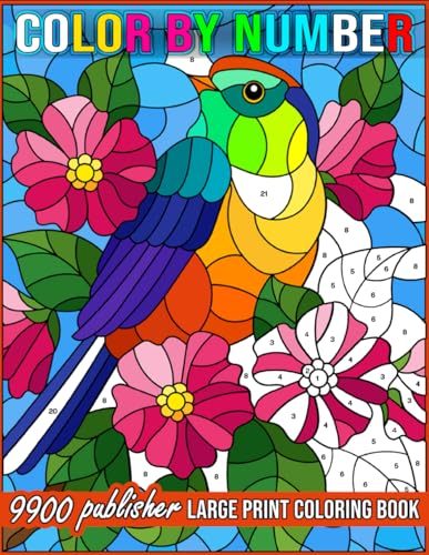 Large Print Color By Number Coloring Book: Bold And Easy Adult Color by ...