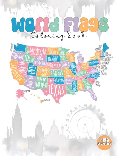 world Flags Coloring book: +190 Educational Flag Coloring Book