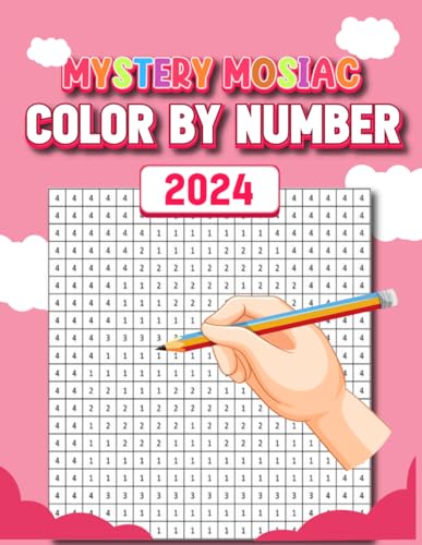 Mystery Mosaics Color by Number: New Easy Large Print Mystery Mosaic Adult Coloring Book with ...