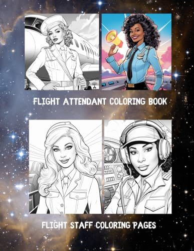 Flight Attendant Coloring Book: Flight Staff Coloring Pages by Rosa ...