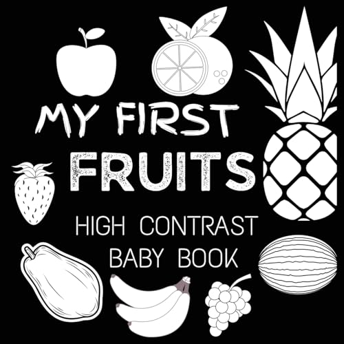 High Contrast Baby Book Fruit My First Fruits Black and White Baby