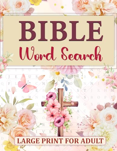 Bible Word Search Large Print For Adult: 80 Relaxing Bible Themed Word ...