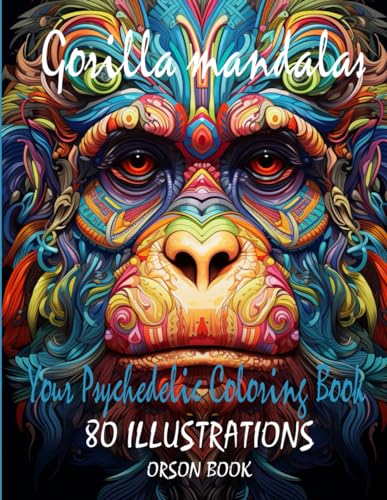 80 Gorilla mandalas: My Exciting Coloring Book: 80 enchanting