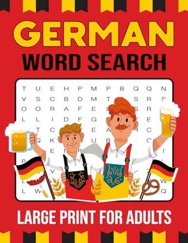 100 Large Print German Word Search Puzzles Book: Learn German Language ...