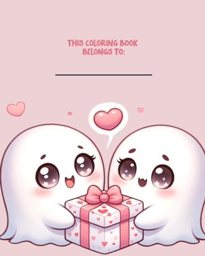 Kawaii Cartoon | Ghost Cartoon | Valentine's Day Coloring | Valentine's