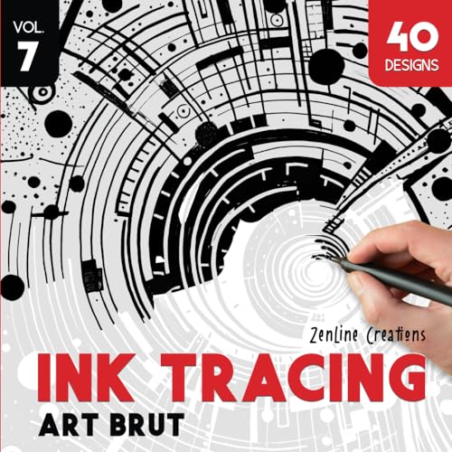 Ink Tracing Coloring Book, Trace and Color The White to Reveal a Unique