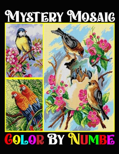 Mystery Mosaic Color By Number: 50 Large Print Mystery Mosaic Coloring ...