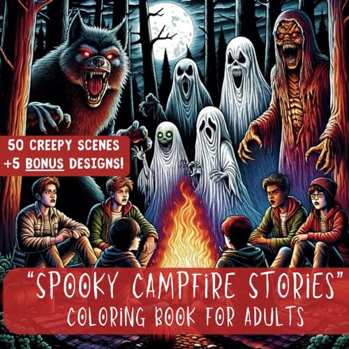“Spooky Campfire Stories” Coloring Book Collection: A Coloring Book for Adults by B &amp; T Studios ...