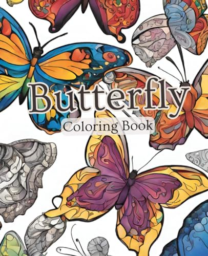 Butterfly coloring book with 51 pages | Summer Coloring Book | Nature