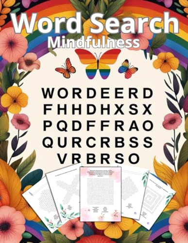 Mindfulness Word Search Puzzles - Rainbow Community: Black and white ...