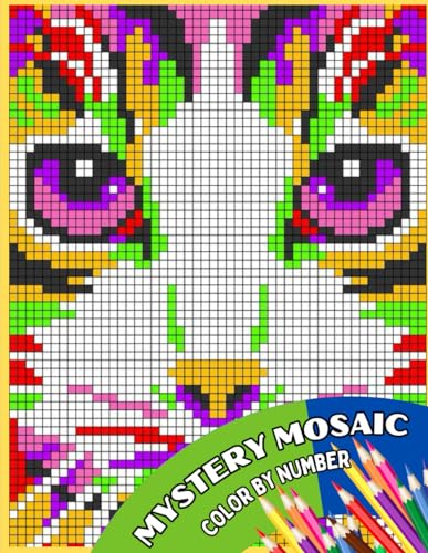 Mystery Mosaic Color By Number: 30 Page Easy Large Print Mystery Mosaic ...