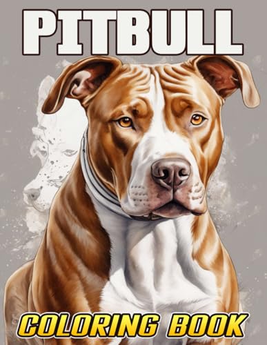 Pitbull Coloring Book: Detailed Pitbull Dog Coloring Pages for Adults ...