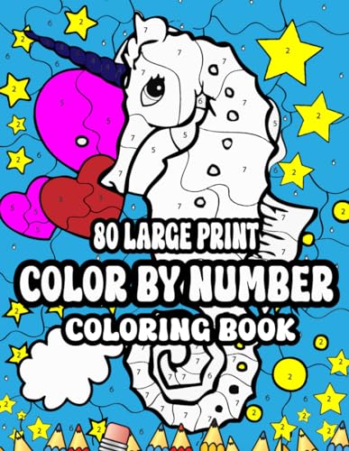 80 Large Print Color By Number Coloring Book: Large Print Birds ...