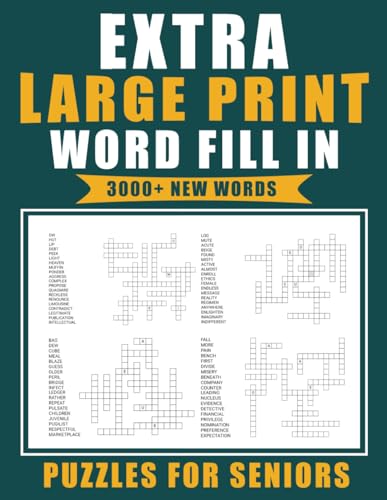 Extra Large Print Word Fill In Puzzles For Seniors: Large Print Puzzle ...