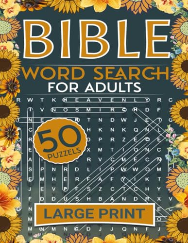 Bible Word Search for Adults Large Print: 50 Relaxing and Beautiful ...