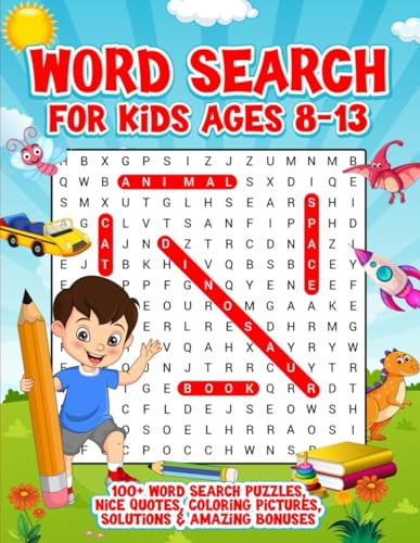 Word Search for Kids Ages 8-13:: 100+ Word Search Puzzles Book Large ...