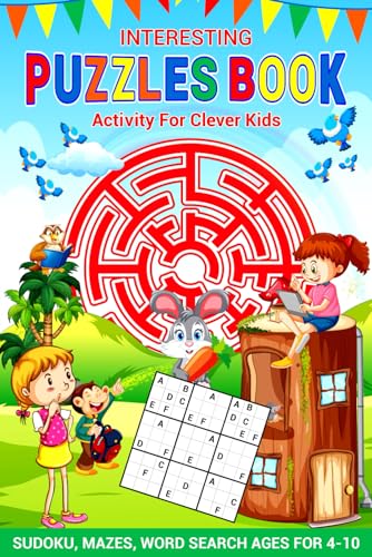 Interesting Puzzles Book Activity For Clever Kids: Puzzle Book ...