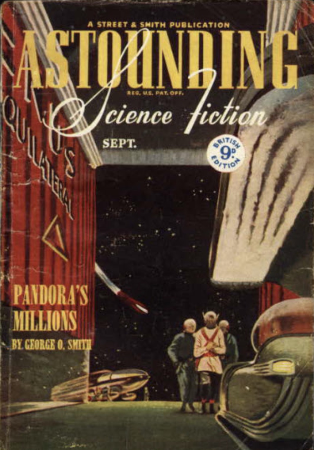 Astounding Science-Fiction, September 1945 - British edition book cover