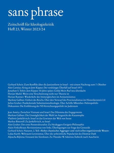 sans phrase: Zeitschrift für Ideologiekritik Heft 23, Winter 2023/2024