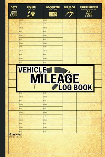 Vehicle Mileage Log Book & Accident Checklist: Mileage Log Book for