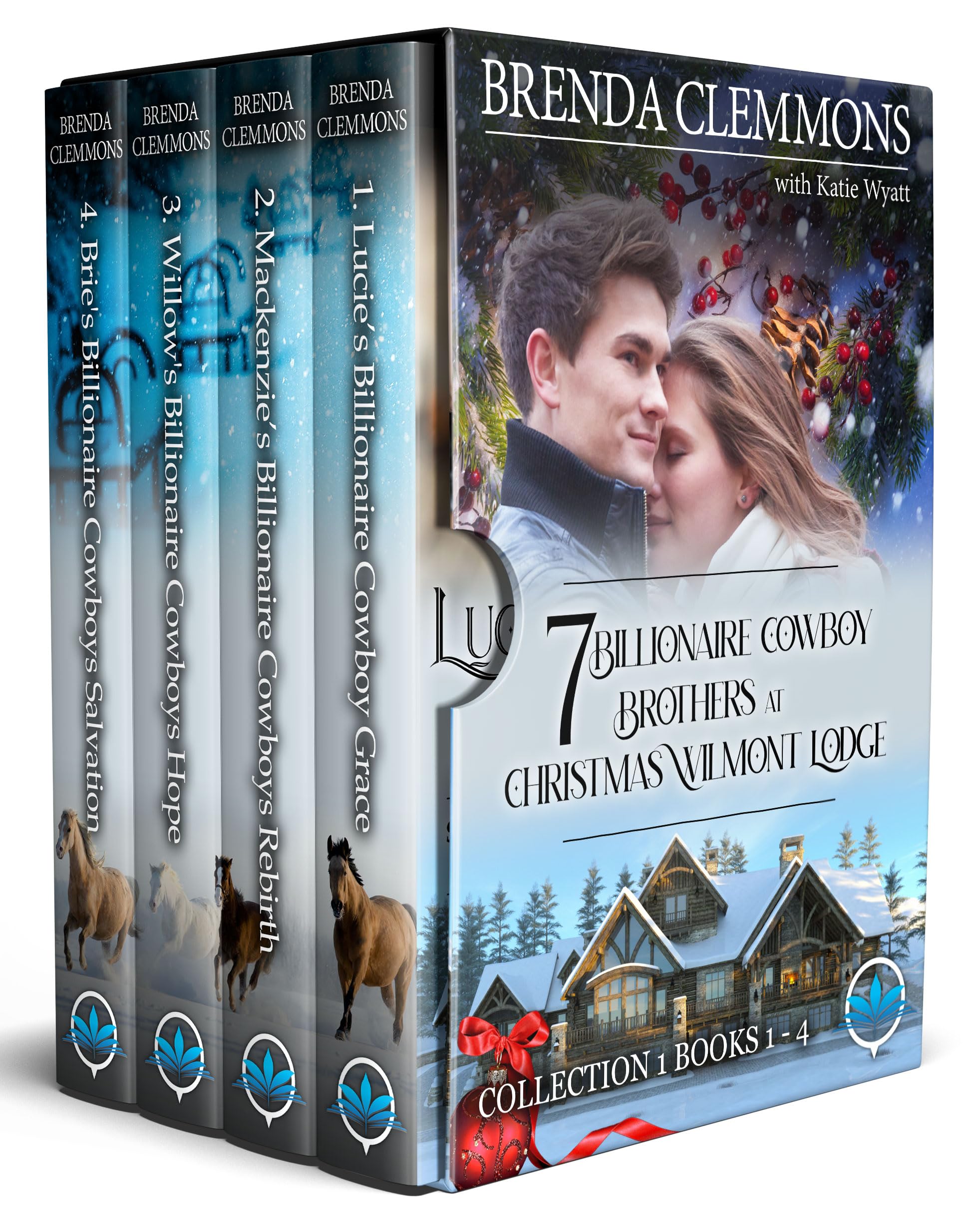 Seven Billionaire Cowboy Brothers at Christmas Wilmont Lodge Collection 1 Books 1 - 4: A Sweet Western Romance Series