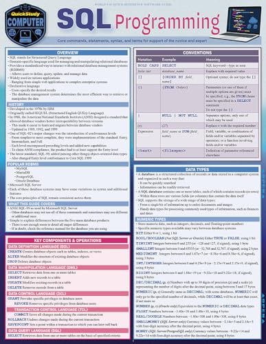 SQL Programming QuickStudy Laminated Reference Guide by NIXON ROBIN ...