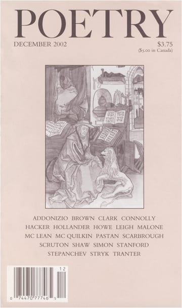 Poetry December 2002 book cover