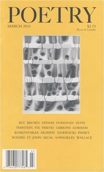 Poetry March 2003 book cover