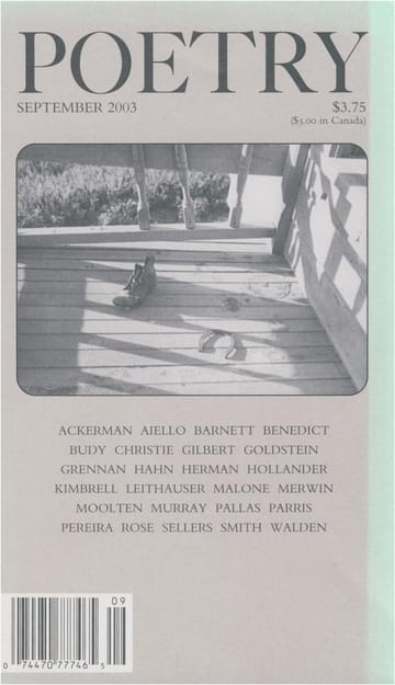 Poetry September 2003 book cover