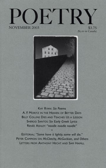 Poetry November 2003 book cover