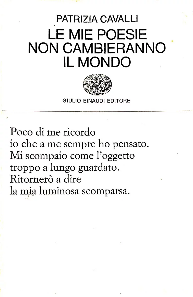 Le mie poesie non cambieranno il mondo