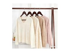CROS Walnut Wood Hangers Set of 20 