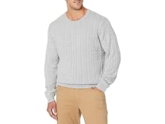Amazon Essentials Ribbed Sweater, Light Grey (XS)