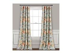 Sydney Light Filtering Window Curtain Panels, Pair, 52" W x 95" L, Blue & Green Drapes