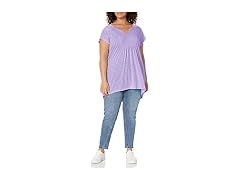 Just MY Size Women (1X) Crochet Bib Tunic Shirt