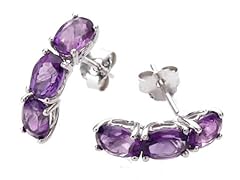 3.35 CT Amethyst Earrings Silver