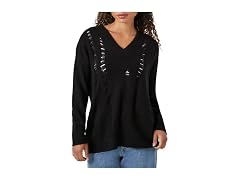 Forever 21  (L) Open-Knit V-Neck Sweater