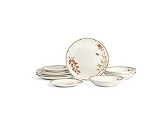 Stone Lain Maple 12-Piece Dinnerware Set White