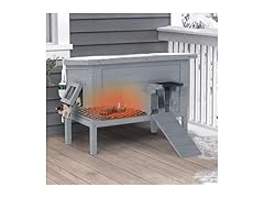 BRIOPAWS Grey Heated Outdoor Cat House- Grey